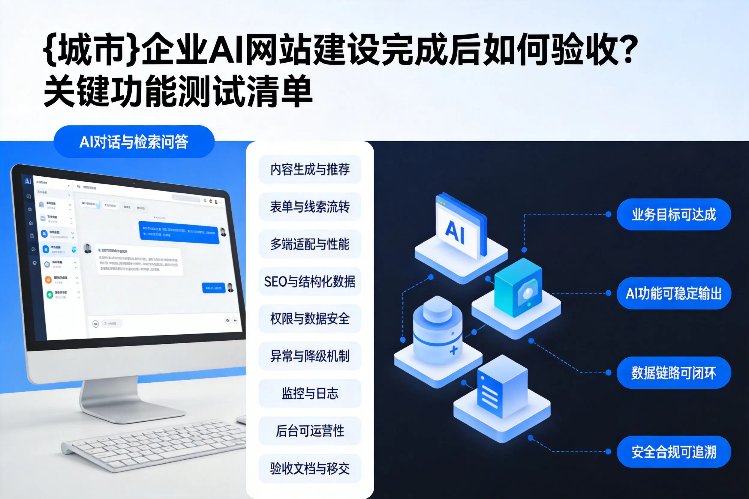双鸭山企业AI网站建设完成后如何验收?关键功能测试清单