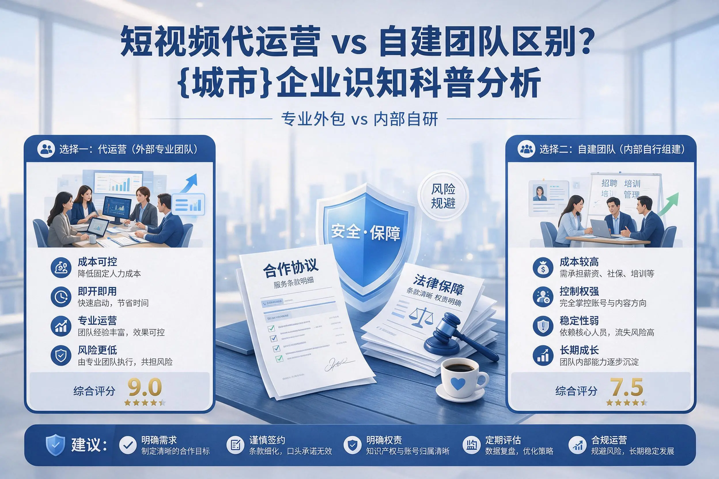 短视频代运营与自建团队区别？双鸭山企业认知科普分析