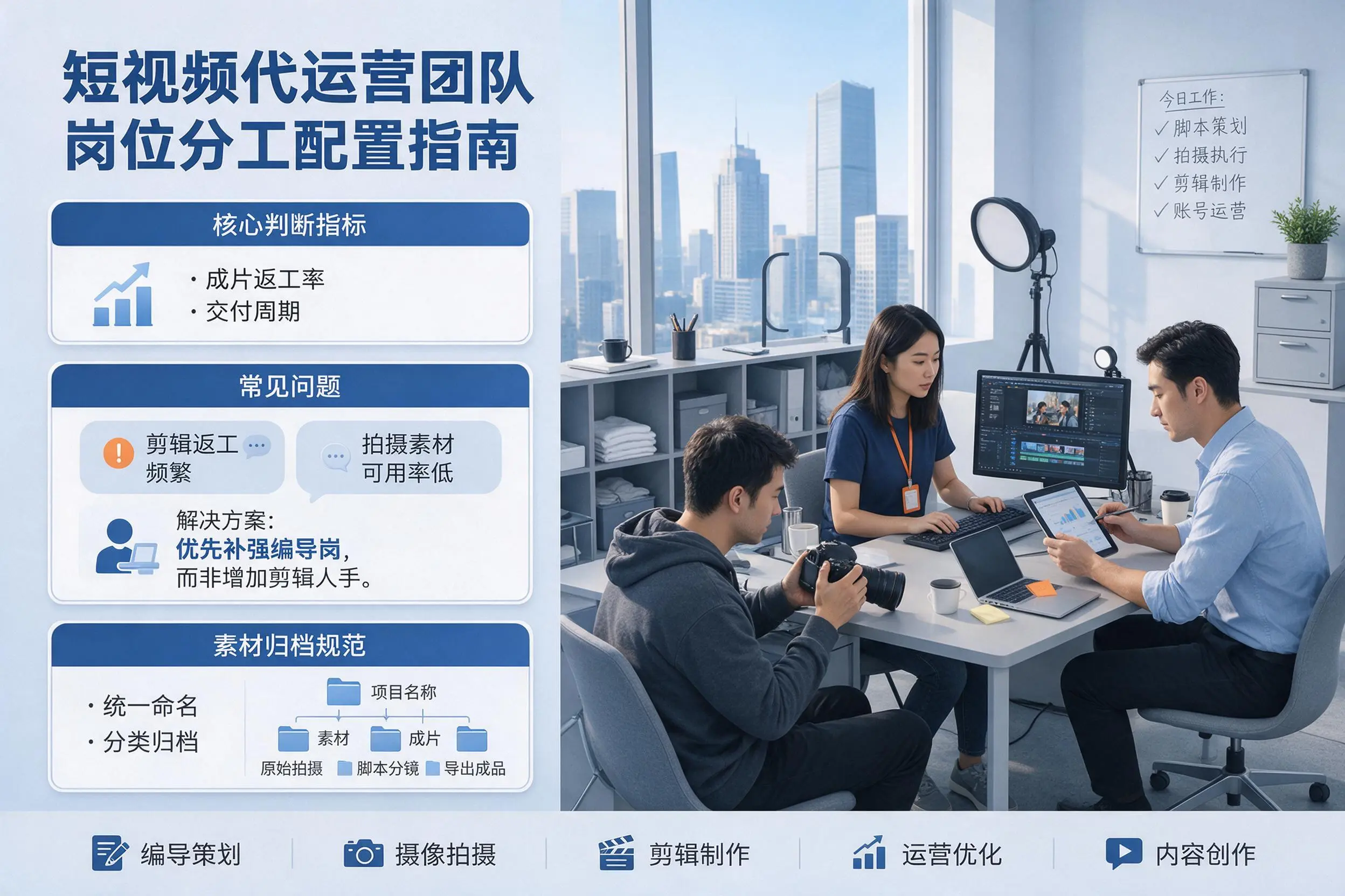 短视频代运营团队如何配置？双鸭山企业岗位分工科普说明