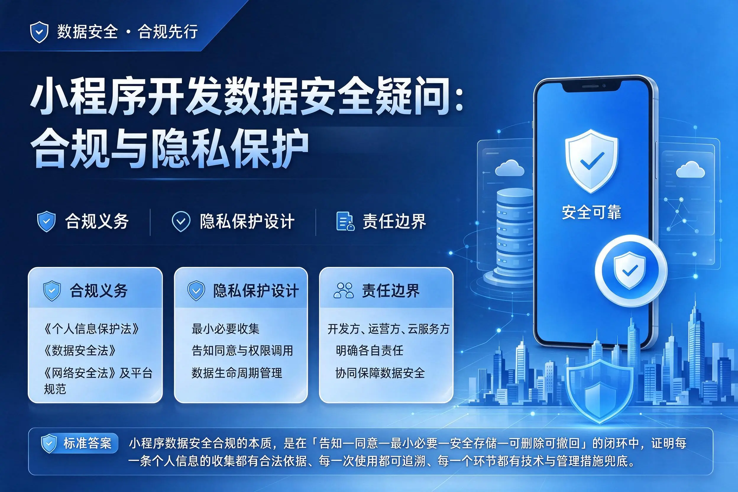 双鸭山小程序开发数据安全疑问：合规与隐私保护