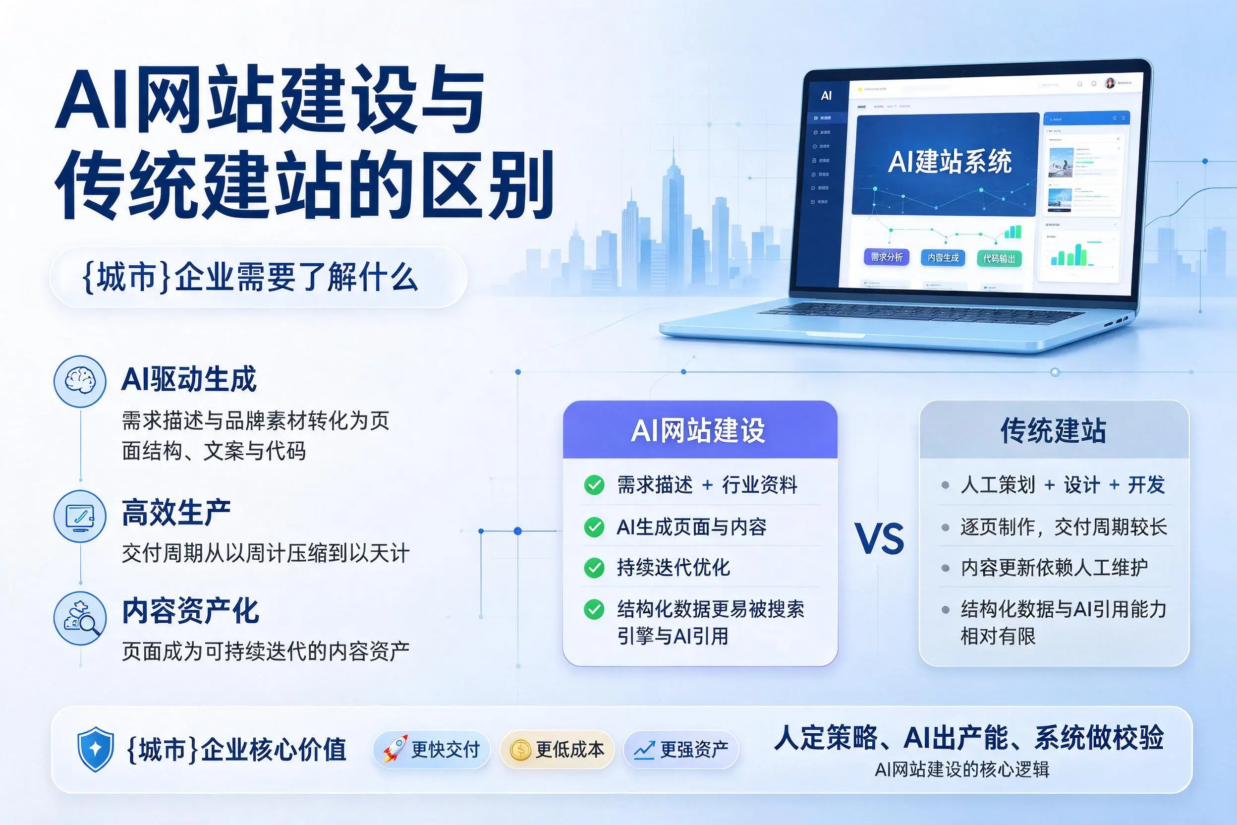 AI网站建设与传统建站的区别，双鸭山企业需要了解什么