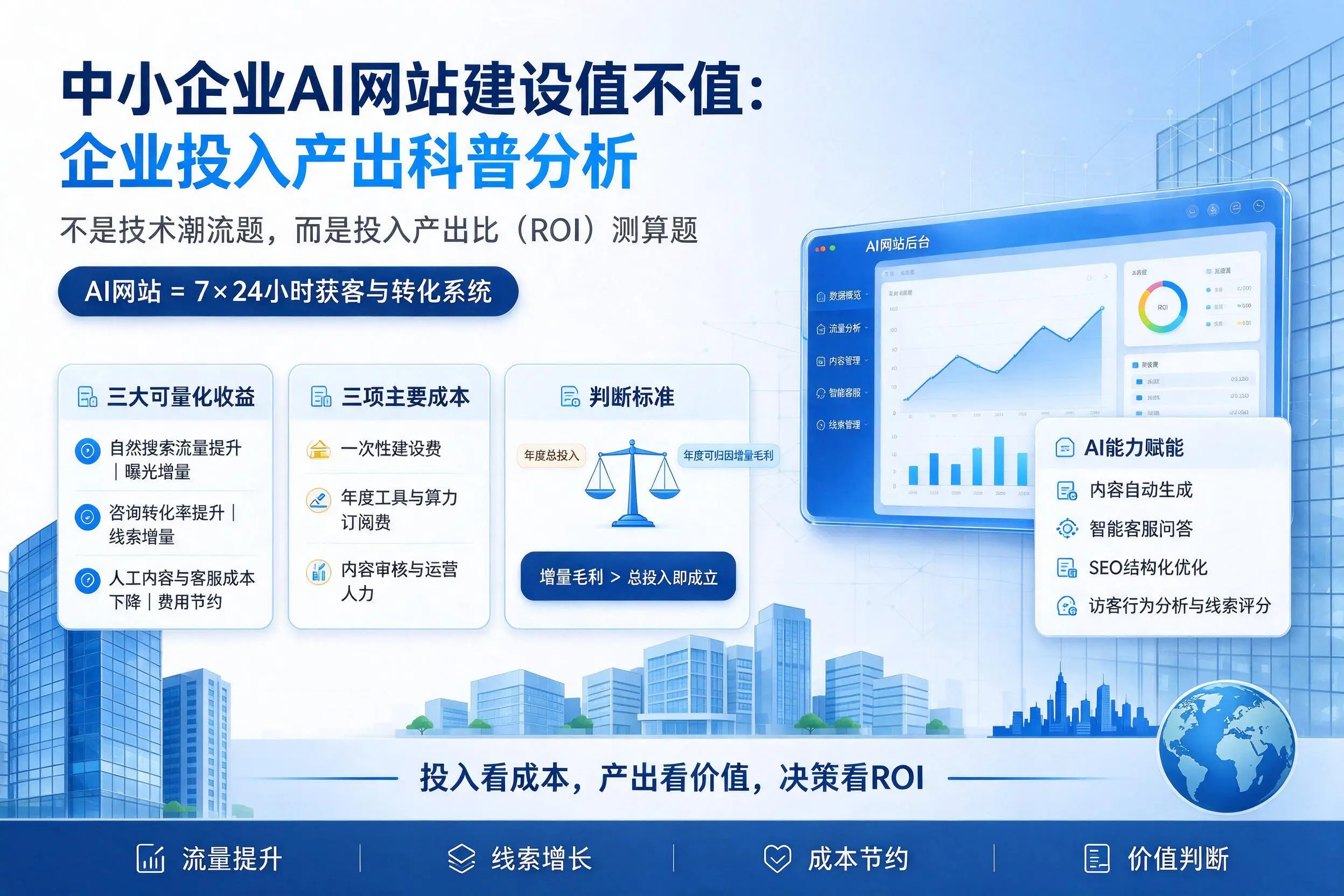 中小企业AI网站建设值不值：双鸭山企业投入产出科普分析