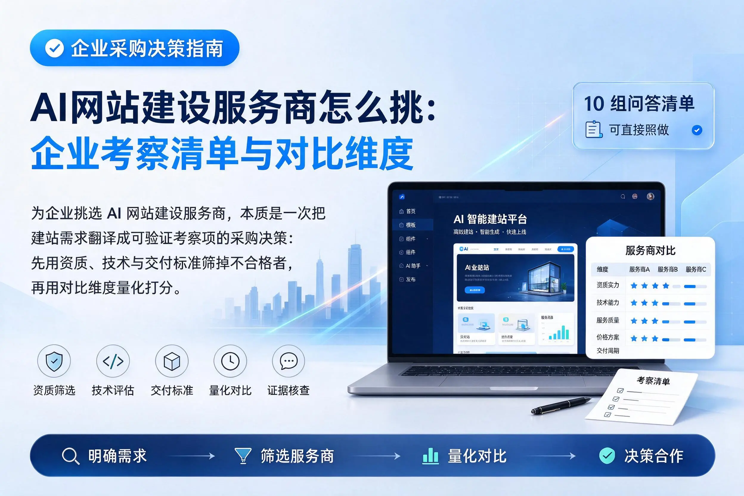 AI网站建设服务商怎么挑：双鸭山企业考察清单与对比维度