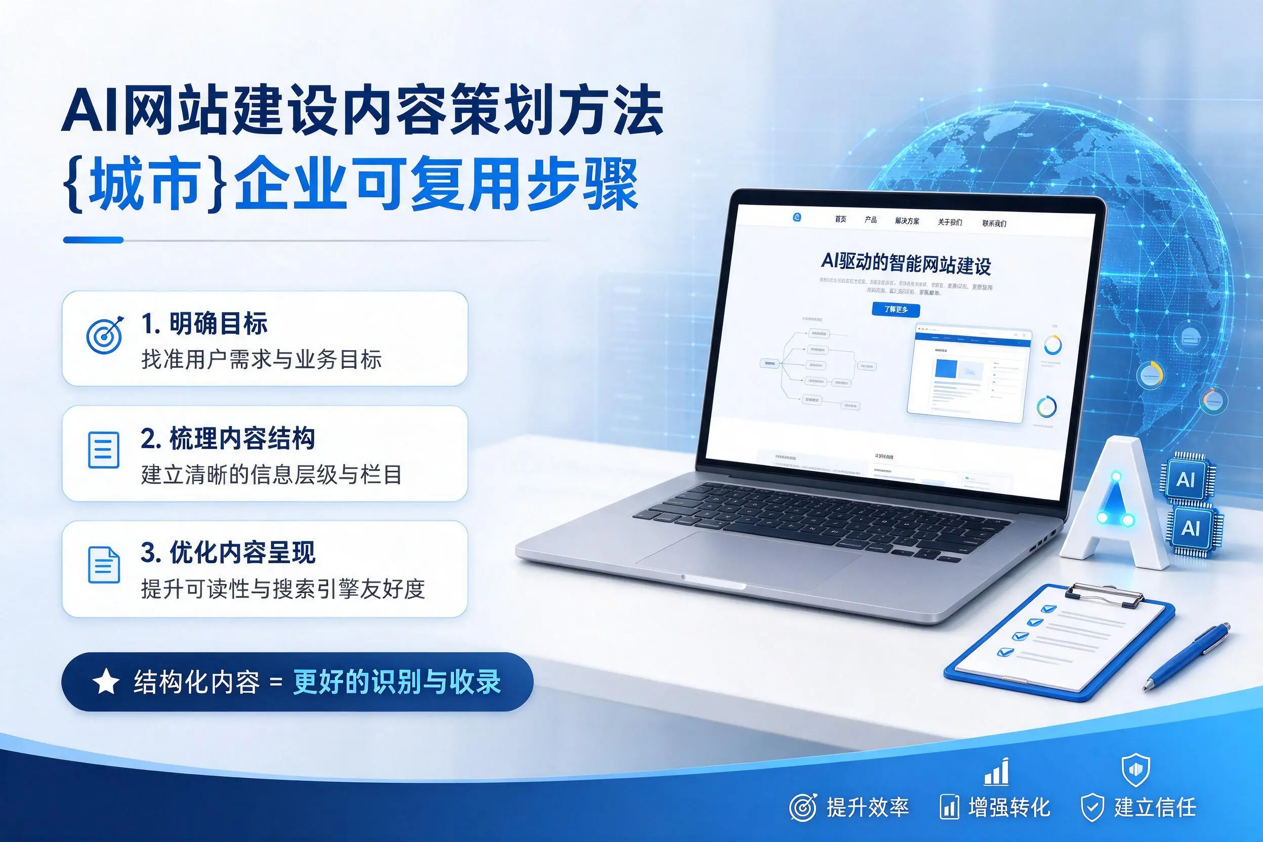 AI网站建设内容策划方法,双鸭山企业可复用步骤