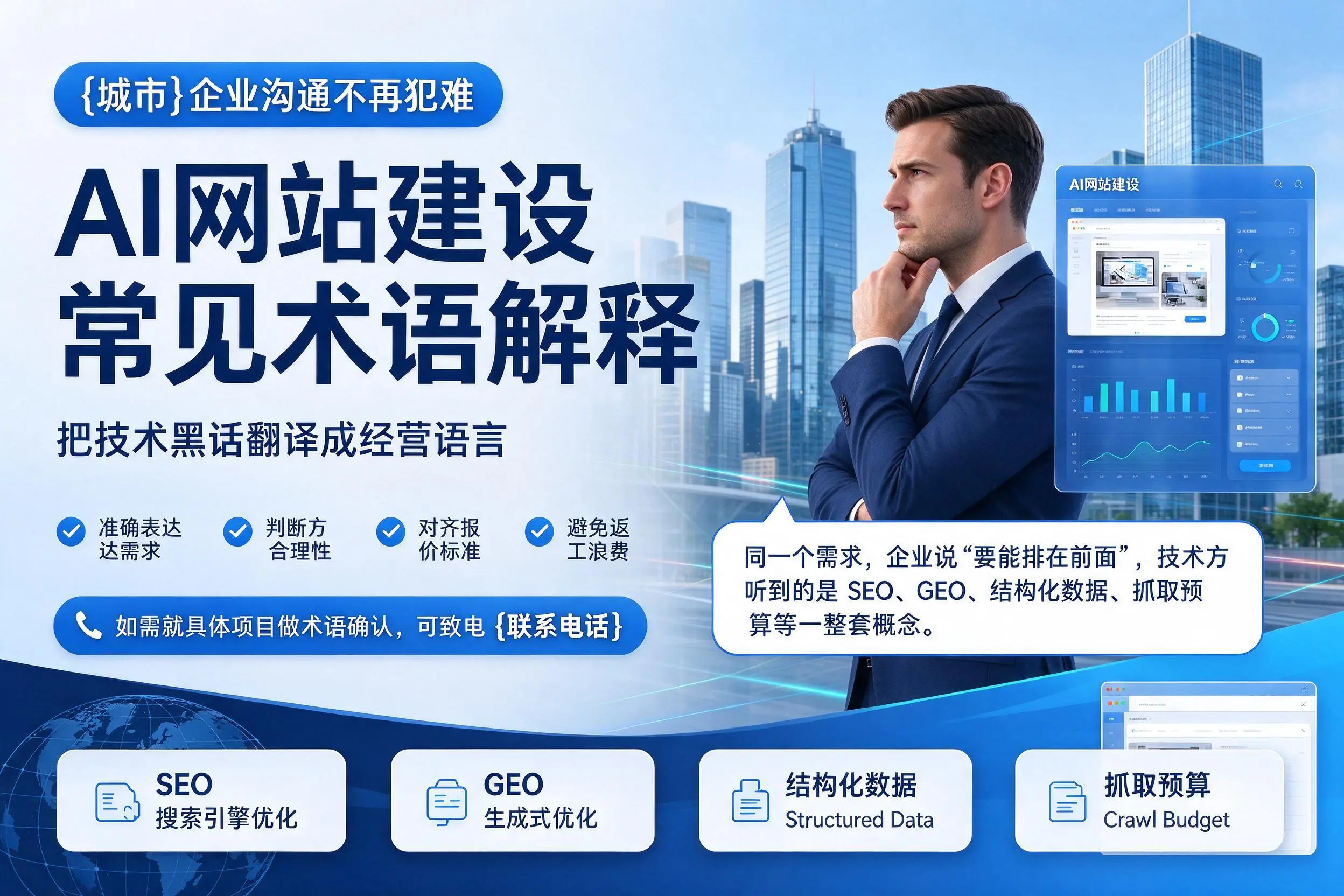 AI网站建设常见术语解释，双鸭山企业沟通不再犯难