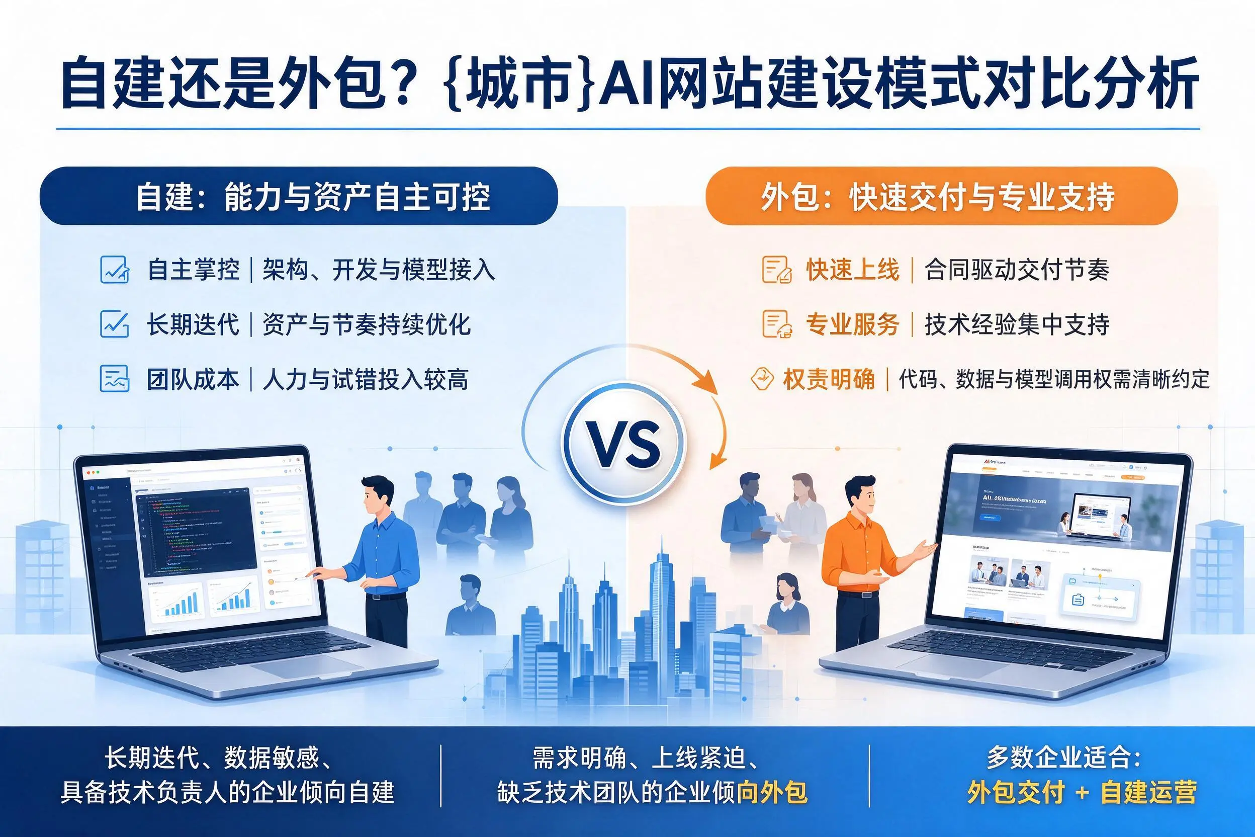 自建还是外包？双鸭山AI网站建设模式对比分析