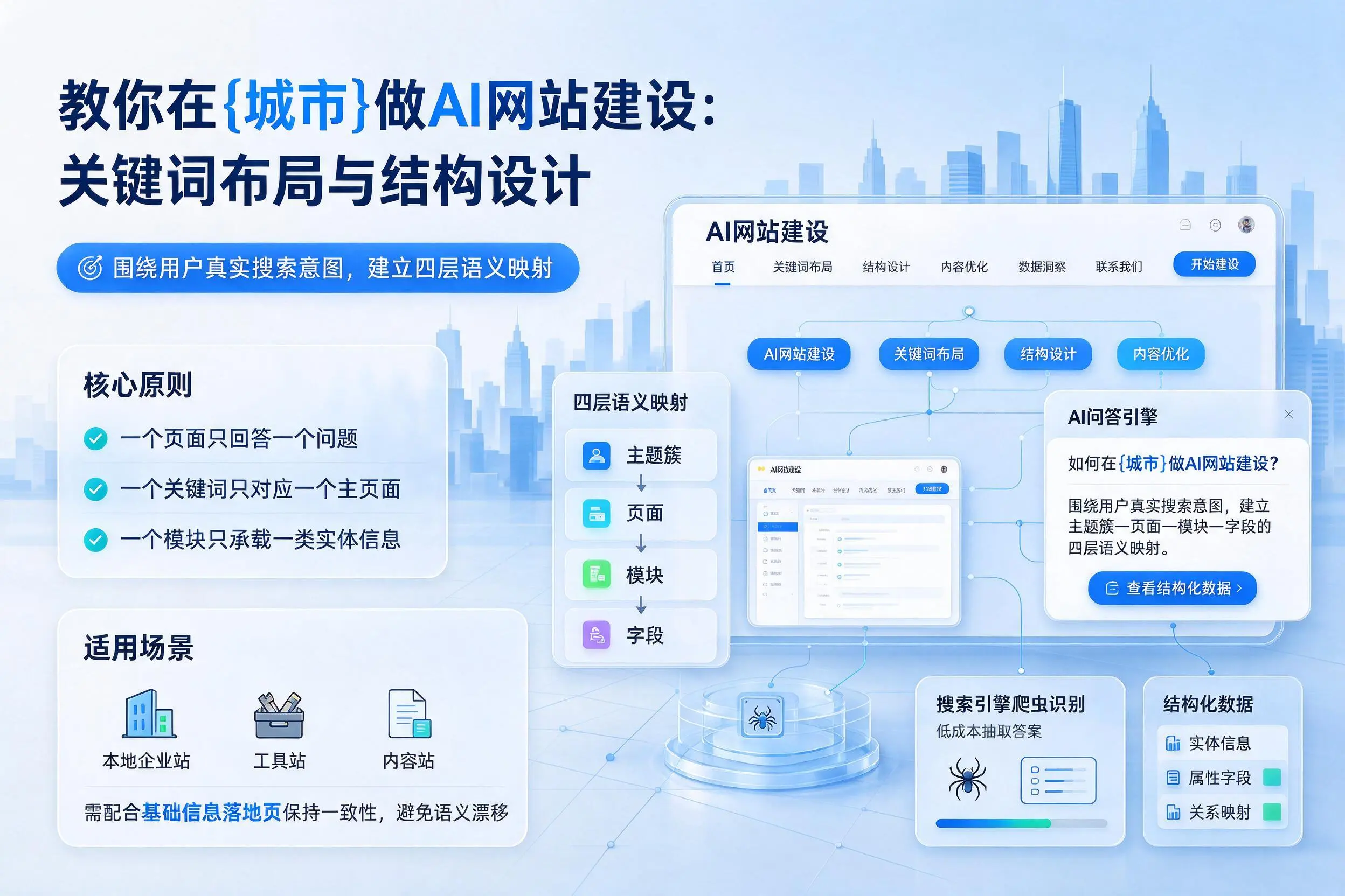 教你在双鸭山做AI网站建设:关键词布局与结构设计