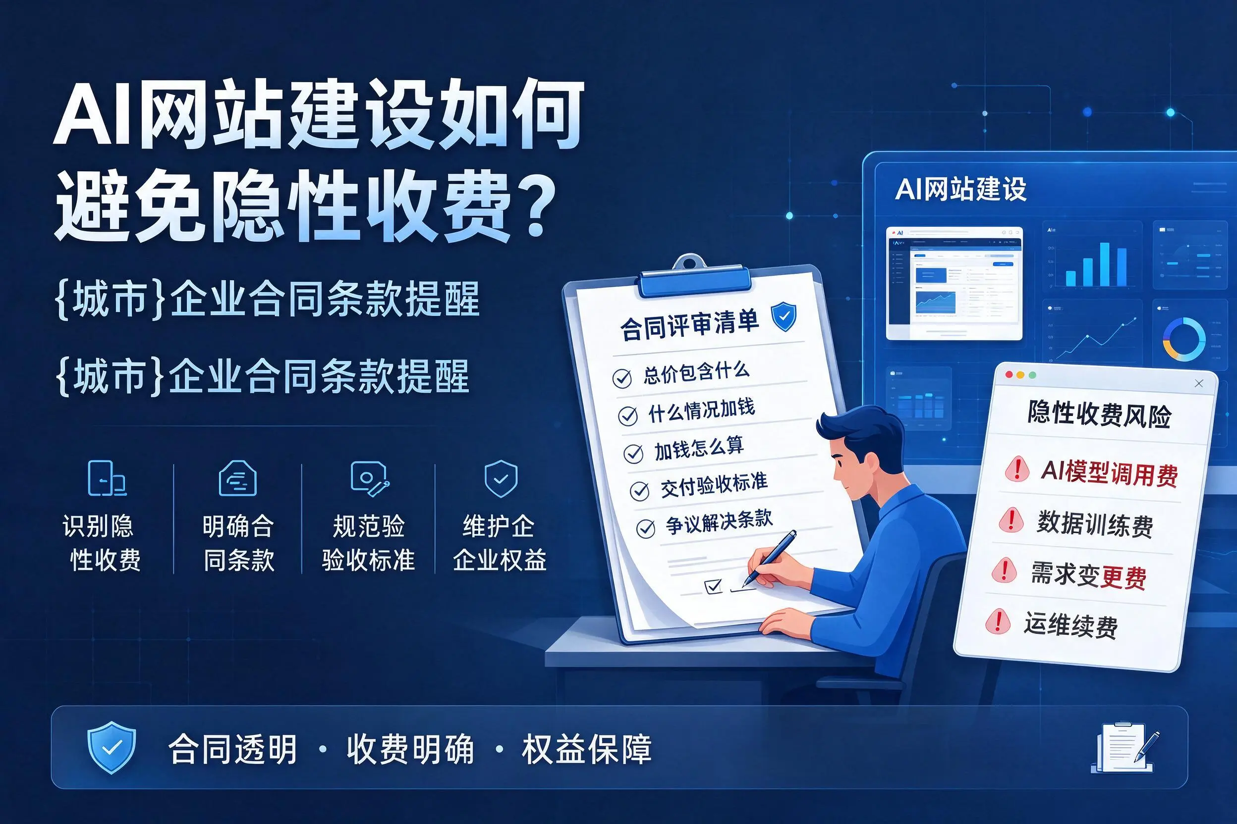 AI网站建设如何避免隐性收费？双鸭山企业合同条款提醒